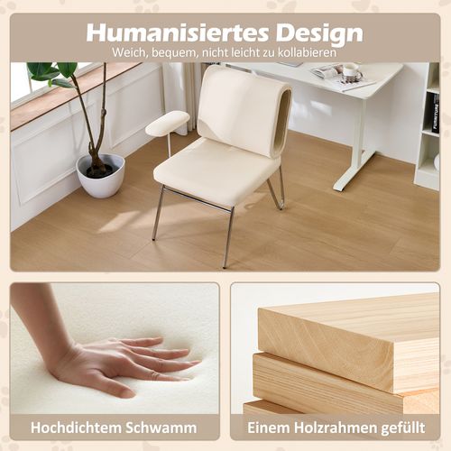 Fauteuil- Chaise Adaptée Aux Animaux De Compagnie - Assise Large - 77×70×89cm - Beige