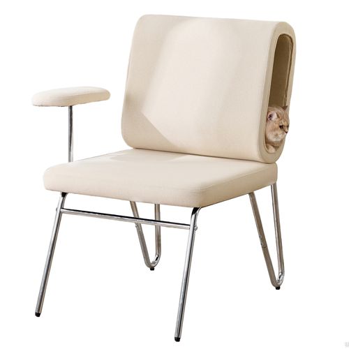 Fauteuil- Chaise Adaptée Aux Animaux De Compagnie - Assise Large - 77×70×89cm - Beige