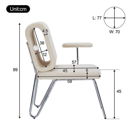 Fauteuil- Chaise Adaptée Aux Animaux De Compagnie - Assise Large - 77×70×89cm - Beige