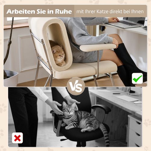 Fauteuil- Chaise Adaptée Aux Animaux De Compagnie - Assise Large - 77×70×89cm - Beige