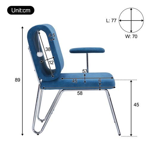 Fauteuil- Chaise Adaptée Aux Animaux De Compagnie - Assise Large - 77×70×89cm - Bleu