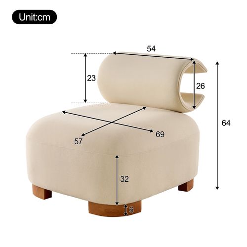 Fauteuil Fixe - 79×69×64cm - Beige