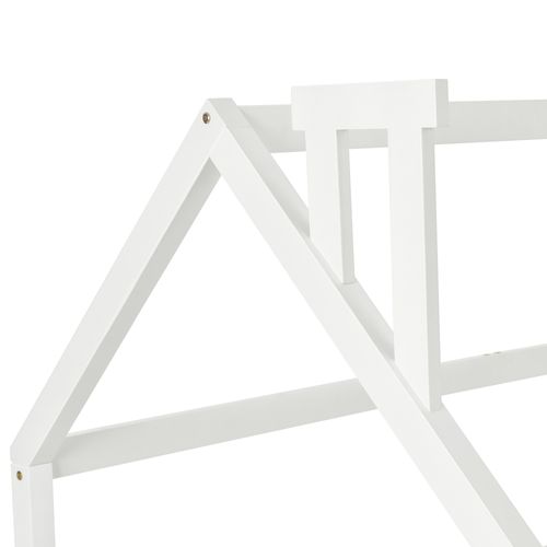 Lit Cabane Avec Cheminée 90x200 Cm - Blanc