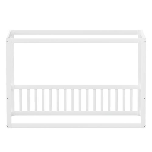 Lit à Baldaquin 90x200 Cm - Cadre En Bois Massif Pour Enfants Et Ados - Blanc