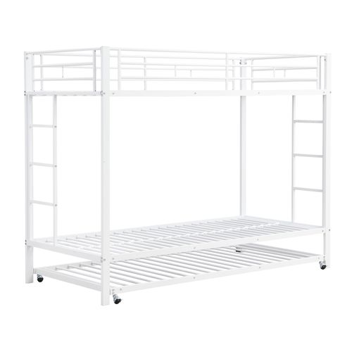 Lit Superposé 90x200cm Robuste-lit Gigogne-en747-lit Enfant-blanc