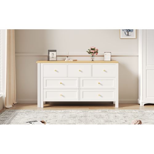 Breau D'angle Avec 7 Tiroirs - Plateau Rotatif à 360°- Design Multifonctionnel - Blanc