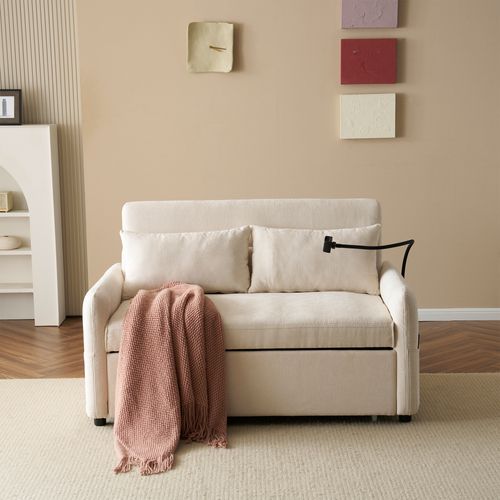 Canapé Convertible - Canapé Lit 2 Places - Ubs - 129x163x81cm - Beige