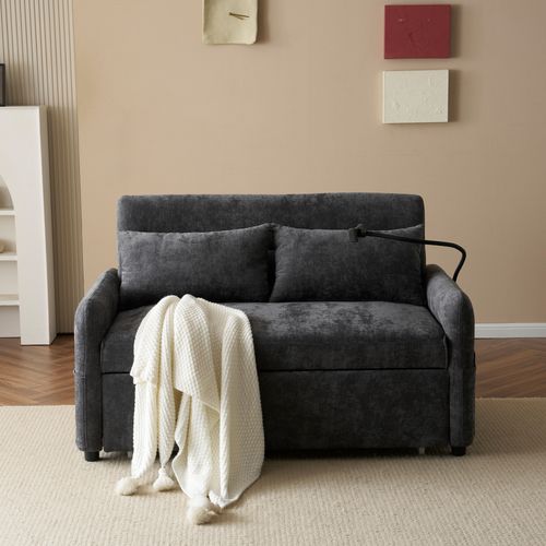 Canapé Convertible - Canapé Lit 2 Places - Ubs - 129x163x81cm - Gris