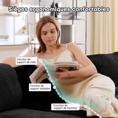 Canapé D'angle Relax - Canapé Modulable 2 Places- Cinéma , Salon Et Chambre - Noir