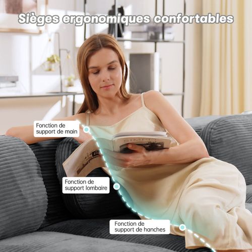 Canapé D'angle Relax - Canapé Modulable 2 Places- Cinéma , Salon Et Chambre - Gris