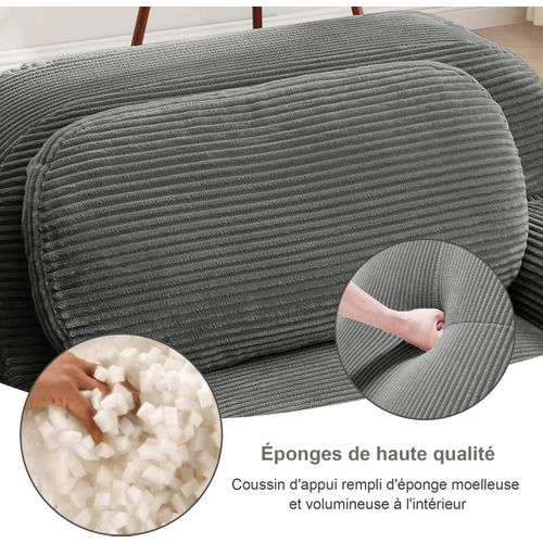 Canapé D'angle Relax - Canapé Modulable 2 Places- Cinéma , Salon Et Chambre - Gris