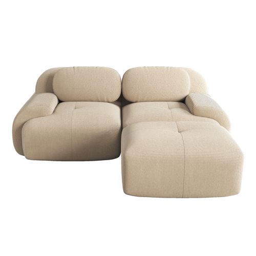 Canapé Modulable 2 Places-canapé Compressé-canapé D'angle Relax-avec 1 Repose-pieds-salon-beige