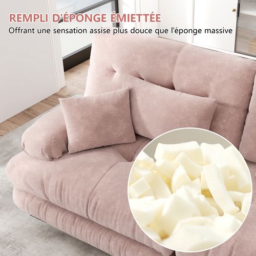 Canapé D'angle Relax - Canapé Modulable 3 Places - Cinéma , Salon - Rose