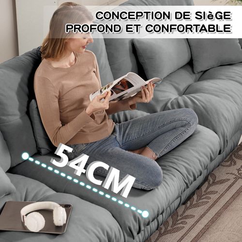 Canapé D'angle Relax - Canapé Modulable - Avec 2 Repose-pieds - Cinéma, Salon Et Chambre - Gris