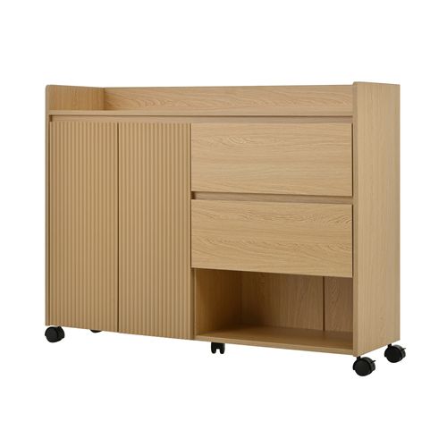 Meuble à Chaussures Entrée - Armoire Étagère Pour Entree-2 Tiroirs Et 2 Portes -entrée - LED - Bois