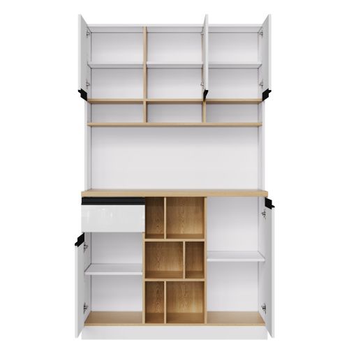 Buffet De Cuisine Multifonctionnelle Avec Étagères Réglables - Accessoires Anti-basculement-cuisine