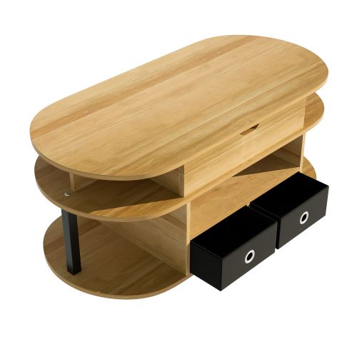 Table Basse Multifonction Avec Rangement - Table à Café Relevable - Table De Salon - En Bois