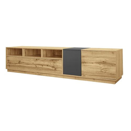 Meuble TV 200 Cm Avec 3 Niche,3 Portes-meuble De Salon-blanc