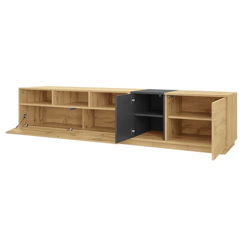 Meuble TV 200 Cm Avec 3 Niche,3 Portes-meuble De Salon-blanc