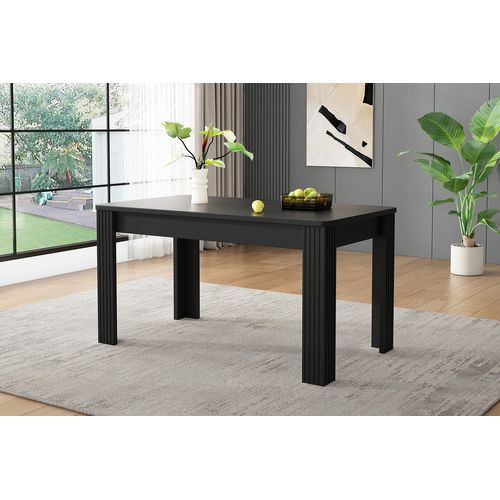 Table à Manger Rectangulaire 116x65x75cm - Table De Salle à Manger-en Bois De Chêne-moderne-noir