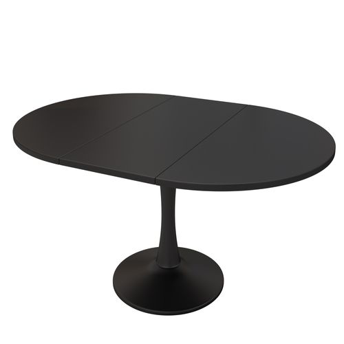 Table à Manger Extensible Ovale-100/140x100x75 Cm-minimaliste Et Moderne-noir