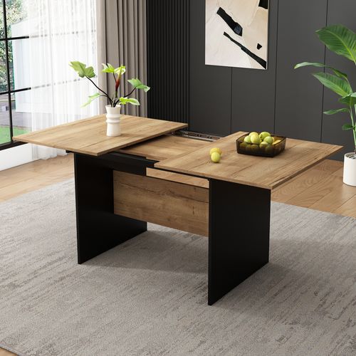 Table à Manger Extensible 140/180x80cm-4-6 Personnes-table à Manger Rectangulaire En Bois-naturel