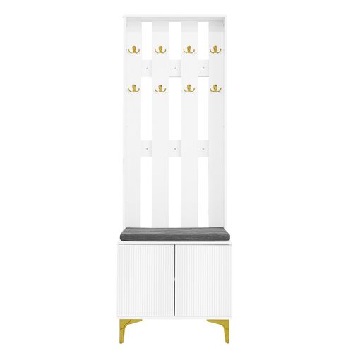 Vestiaire D’entrée-meuble D’entrée Avec Étagère à Chaussures-blanc