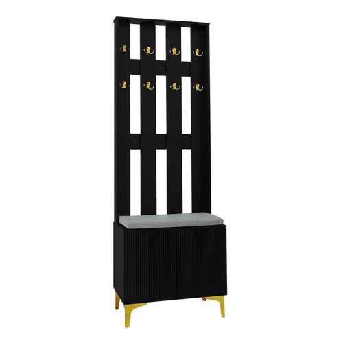 Vestiaire D’entrée-meuble D’entrée Avec Étagère à Chaussures-noir