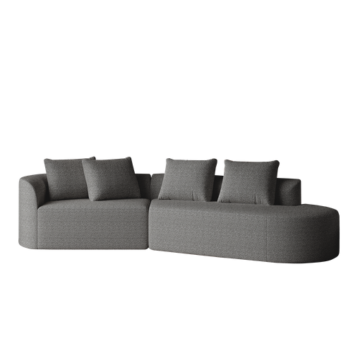 Canapé Modulable - 4 Coussins Décoratifs - Gris Foncé