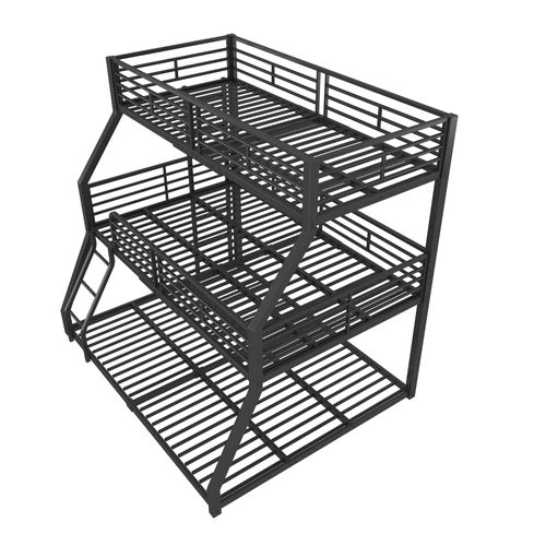 Lit Superposé 90x200 Cm - Métal Noir