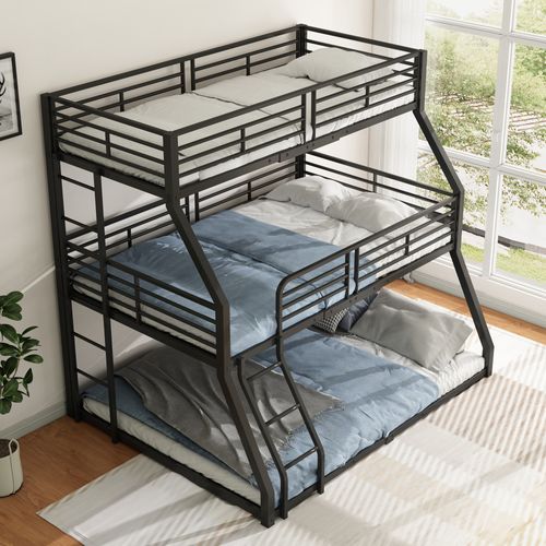 Lit Superposé 90x200 Cm - Métal Noir