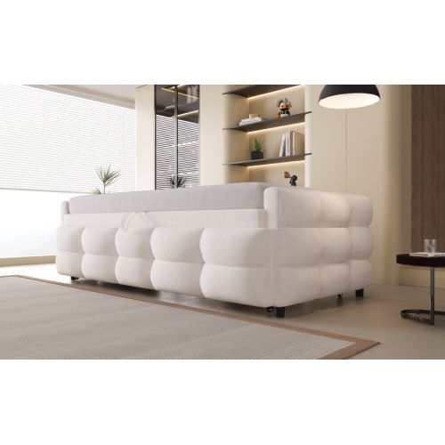 Lit Rembourré-canapé-lit Gigogne 90/180*190cm-tissu Velours Teddy-lit Multifonction-beige