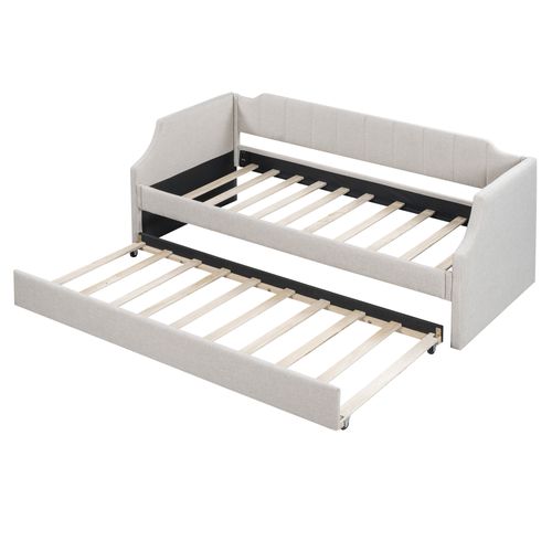 Lit Gigogne 90 X 200 Cm Et 90 X 190 Cm - Beige