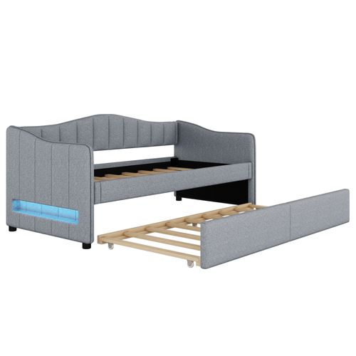 Lit Gigogne 90 X 200 Cm - Gris