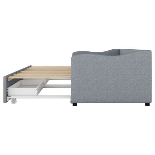 Lit Gigogne 90x200 Cm - Avec 2 Tiroirs - Gris