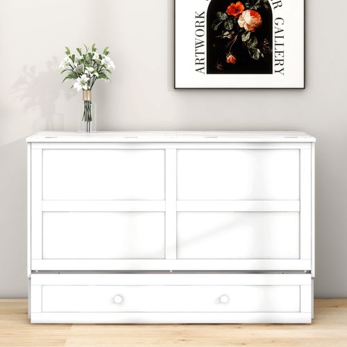 Lit Gigogne 140 X 200cm-avec Tiroirs Au Bout Du Lit-lits Plateformes-blanc