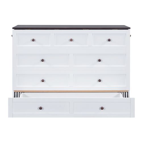 Lit Mobile 140x200cm Avec Tiroirs-une Étagère En Tête De Lit-avec USB Et Prise De Courant-blanc