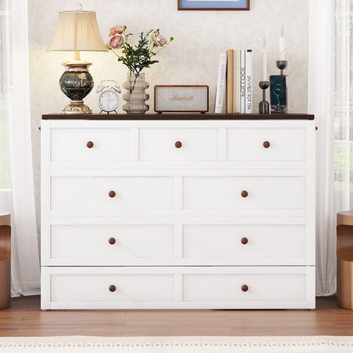 Lit Mobile 140x200cm Avec Tiroirs-une Étagère En Tête De Lit-avec USB Et Prise De Courant-blanc