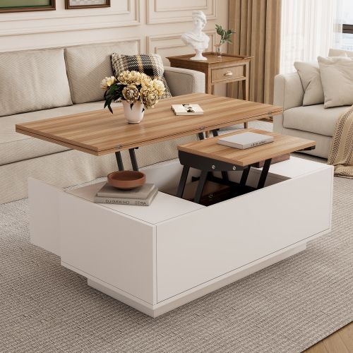 Table Basse Moderne 100 X 50 X 43 Cm - Blanc