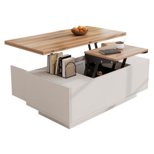 Table Basse Moderne 100 X 50 X 43 Cm - Blanc