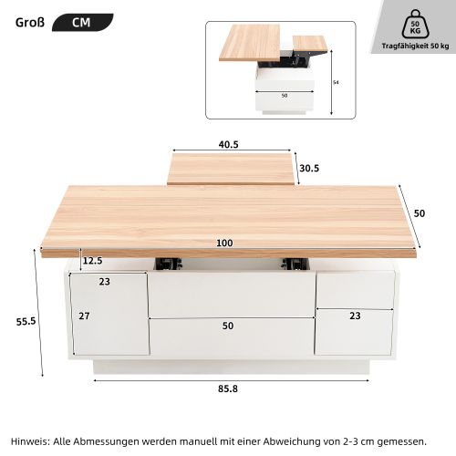 Table Basse Moderne 100 X 50 X 43 Cm - Blanc
