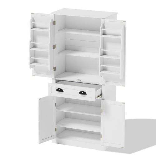 Buffet De Cuisine 182 Cm-4 Portes Et 1 Tiroir-pour Les Salles à Manger Et Les Salons-blanc