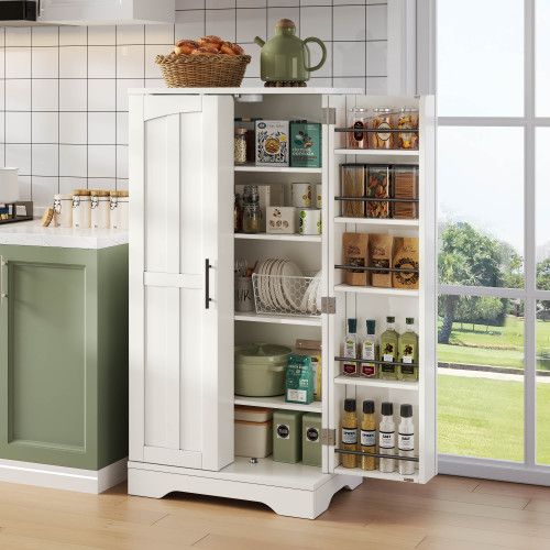 Meuble De Cuisine 120x60x 40cm-avec Éclairage LED-meuble De Rangement Cuisine-blanc