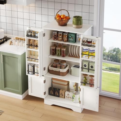 Meuble De Cuisine 120x60x 40cm-avec Éclairage LED-meuble De Rangement Cuisine-blanc