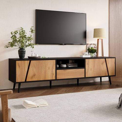 Meuble TV 180cm-meubles De Salon-tv 75 Pouces-en Bois Massif