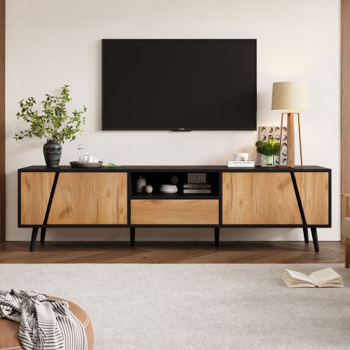 Meuble TV 180cm-meubles De Salon-tv 75 Pouces-en Bois Massif