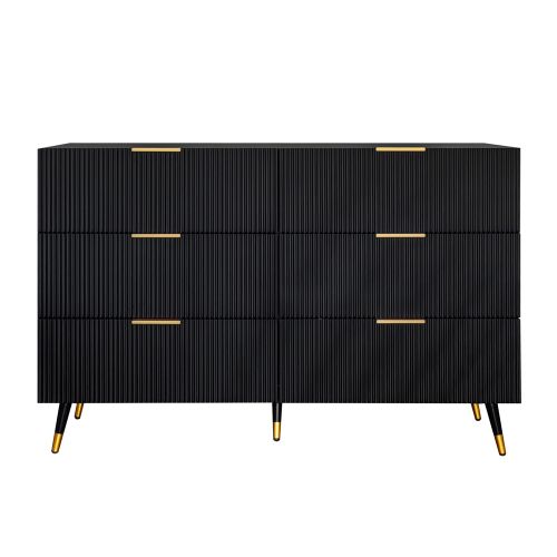 Commode Avec 6 Tiroirs - Noir