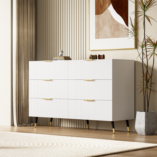 Commode Avec 6 Tiroirs - Blanc