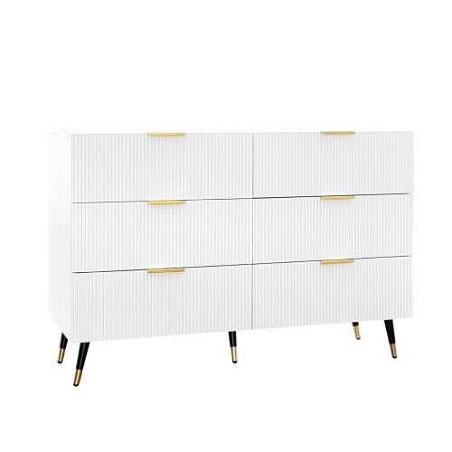 Commode Avec 6 Tiroirs - Blanc