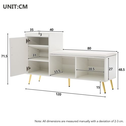Meuble à Chaussures Moderne Avec Assise Confort-7 Paires-1 Portes-pour Le Couloir Et Entrée-blanc